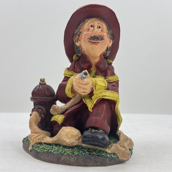 Doug Harris "All Fired Up" Russ Berrie Firefighter Figurine #13181 Sculpture 5" - Picture 1 of 10